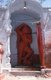 India: A relatively modern representation of Hanuman, the monkey god, at a shrine in old Khajuraho village, Khajuraho, Madhya Pradesh State